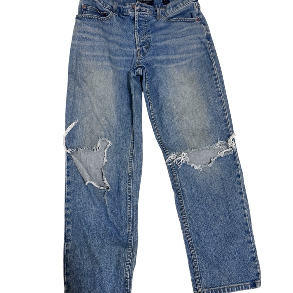 Lucky Brand Light Blue Ripped Straight Leg Jeans - Picture 2 of 4